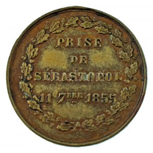 Orosz Birodalom / Krím 1855. Szevasztopol elfoglalásának emlékére - 1855.09.11. bronz emlékérem. Szign.: Roubineau (3...