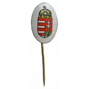 DN Zománctáblás magyar köztársasági címeres kitűző (21x14mm) T:AU
