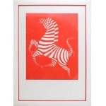 Vasarely, Victor (1908-1997): Zebra. Szitanyomat, papír, jelzett, üvegezett fakeretben, 48,5x38,5 cm / Vasarely...
