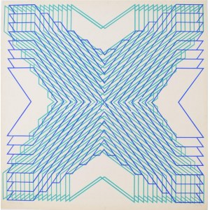 Fajó János (1937-2018): Kereszt I, 1975. Szitanyomat, karton. Jelzett, számozott (0/17), 68,5x68,5 cm. ...