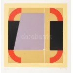 Konok Tamás (1930-2020): Geometrikus kompozíció, 1991. Szitanyomat, papír, jelzett, számozott (22/40). 28×28 cm ...