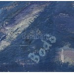 Bodó Mihály (1957-): City II. Olaj, vászon, jelezve jobbra lent. Dekoratív fakeretben. 146x60 cm...