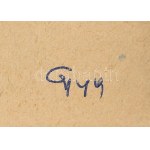 Gyarmathy Tihamér (1915-2005): Absztrakt női akt (cím nélkül), 1949 (?). Tus, papír, jelzett...