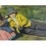 Glatz Oszkár (1872-1958): Szőlőevő gyerekek, 1941. Olaj, vászon, jelezve jobbra lent, hátoldalán MNG 808/979 sz...