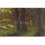 Neogrády László (1896-1962): Tehénpásztorlány. Olaj, karton. Jelezve jobbra lent. Sérült...