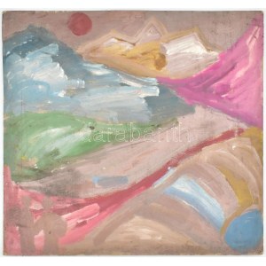 Csepeli Németh Miklós (1934-2012): Sétálók, 1976. Olaj, karton, jelezve középen lent. 57x61...