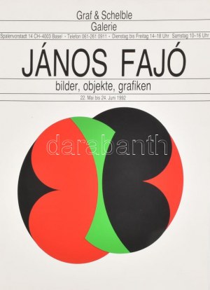 Fajó János (1937-2018): Kompozíció (cím nélkül), Graf & Schelble Galerie, Basel, kiállítási plakát, 1991. Szitanyomat...
