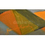 Homan Károly (1894 - 1972): Absztrakt retró kerámia csendélet. Olaj, karton, jelzett, sérült!!...