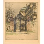 Luigi Kasimir (1881-1962): Belvedere Kastély, Bécs, 1923. Színes rézkarc, papír. Jelzett. 36×30 cm...