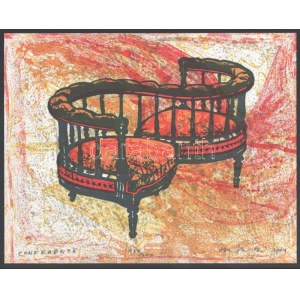 Kovács Péter Balázs (1955-): Conference. Lito-ofszet, papír, jelzett, számozott (119/200), 23x29 cm. A 2001...