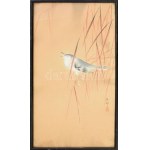 Ohara Koson (1877-1945), japán művész: Madárka. Akvarell, papír. jelzett. Üvegezett fakeretben...