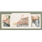 Rékassy Eszter (1966-): Velencei pillanatok. Színes rézkarc, papír, jelzett, számozott (3/100), paszpartuban...