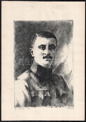 Rozanits Tibor (1931-): Münnich Ferenc. Rézkarc, papír. Jelzett, 29x20 cm