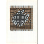 Victor Vasarely (1908-1997): Op-art kompozíció. Ofszet nyomat, papír, 19,5×18 cm
