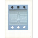 Victor Vasarely (1908-1997): Geometrikus kompozíció. Ofszet nyomat, papír, 22,5×18 cm