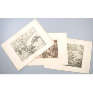 3 db rézkarc: Farkas Rozália, Borv. j.n. 17x24 cm