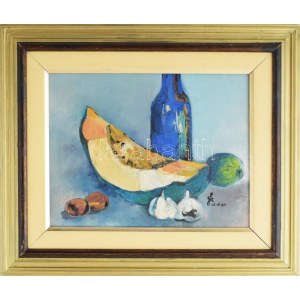 Jk jelzéssel: Csendélet. Olaj, vászon, keretben. 27x37 cm
