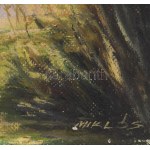 MIklós jelzéssel: Út az erdőből. Olaj, farost, kissé sérült. 34x42 cm