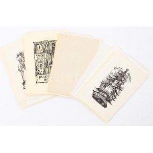 Várkonyi Károly (1910-2001): Ex libris és kisgrafika gyűjtemény, kb. 50-55 db, közte duplumokkal. Klf. technikák, papír...