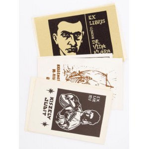 M. Kiss József (1936-1999): 12 db klf. ex libris és kisgrafika. Klf. technikák, papír, többségében jelzett...