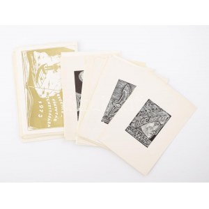 Trojan Marian József (Józef) (1931-2016): Ex libris és kisgrafika gyűjtemény, kb. 40 db, közte duplumokkal. Klf...