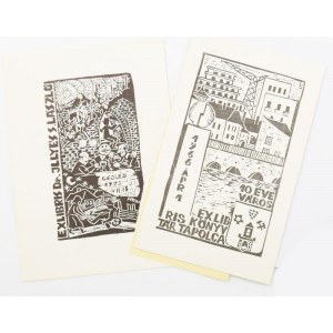 Sólyom Sándor (1943-): 5 db ex libris és kisgrafika. Linómetszet, papír, egyik jelzett, többi jelzett a metszeten. Klf...