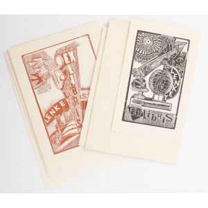 Józsa János (1936-2019): 8 db ex libris és kisgrafika. Klf. technikák, papír, egyik ceruzával jelzett...