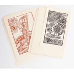 Józsa János (1936-2019): 8 db ex libris és kisgrafika. Klf. technikák, papír, egyik ceruzával jelzett...