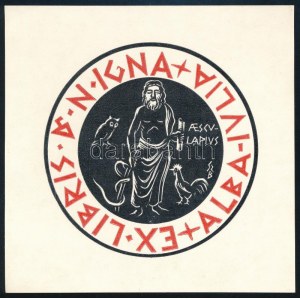 Gy. Szabó Béla (1905-1985): Ex libris Dr. N. Igna, Alba-Iulia (Gyulafehérvár). Fametszet, papír, jelzett a metszeten...