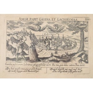 cca XVII század Meisner, Daniel (1585-1625): Eger látképe egy közmondás illusztrációjának hátterében, ...