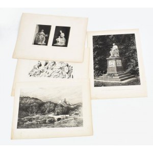 cca 1900-1910 4 db nagyméretű heliogravűr (festmény után, ill. szobrokról), jelzettek a metszeten, Druck &amp...