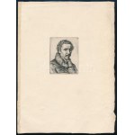 Marastoni József (1834-1895). Férfiportré, 1861. Rézkarc, papír, jelzett a karcon. 7,5x6 cm.