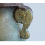 Türkizmázas váza. Jelzés nélkül, lepattanással, m: 17 cm