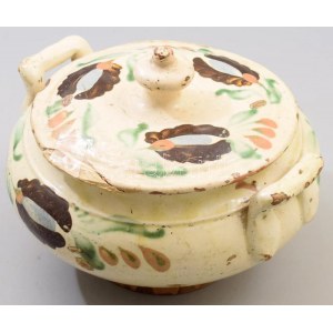 Leveses edény. Sóvidék, cca 19. sz. vége, restaurált, sérüléssel, 22x16 cm