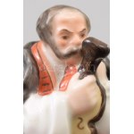 Herendi muzsikus, jelzett, restaurált, m: 14 cm