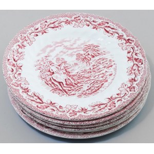 Myotts Country Life 6 darab süteményes tányér. Jelzett, kis kopással, d: 20 cm