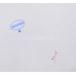 Meissen lila virágmintás leveskínáló tál, jelzett, kopással, h: 33 cm