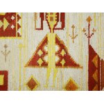 Németh Éva (1930-2019) textilművész: Faliszőttes lányalakkal és állatalakokkal. Jó állapotban, 175x70 cm //...