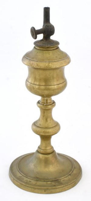 cca 1860/80, Bronz olajlámpa, m: 23 cm