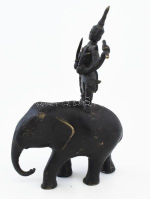 Vishnu elefánton. Bronz, cca 20. sz. eleje, m: 18,5 cm