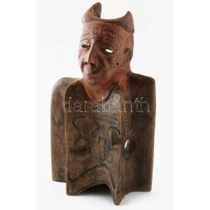 Katona Zsuzsa (1951-): Törpe. 2001, faragott fa. Jelzett, m: 36 cm /// Munkácsy-díjas szobrászművész...