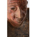Katona Zsuzsa (1951-): Törpe. 2001, faragott fa. Jelzett, m: 36 cm /// Munkácsy-díjas szobrászművész...