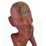 Afrikai faragott, festett fa szobor 42 cm