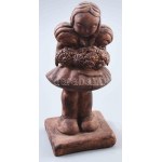 Reményi József(?) (1887-1977): Lány virággal. Jelzett, anyaghibákkal, m: 18 cm