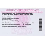 Sulawesi vörös korall fülbevaló pár, certifikát kártyával.