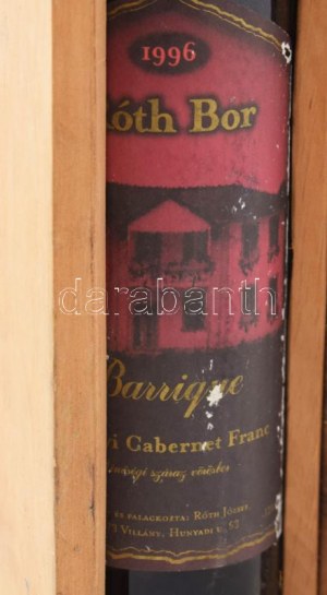 Roth bor 1996. Villányi cabernet franc barrique 0,5L bontatlan palack vörös bor 12% Díszdobozban