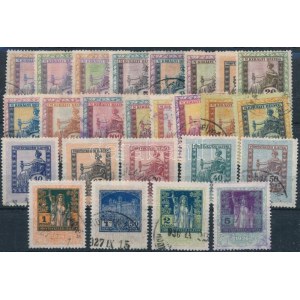 1922-1926 25 db klf törvénykezési illeték, benne Korona és Forint névérték