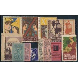 cca 1900-1910 Magyar kiállítási levélzáró tétel 13 db klf