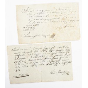 ca. 1800 Olaszliszka környéki földbirtokosok által aláírt 3 db magyar nyelvű nyugta