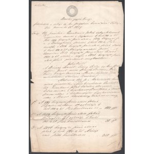 1857 Tokaji szőlő felbecsüléséről szóló jegyzőköny 30kr szignettával